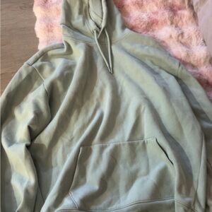Hollister Men's Sage Green Hoodie